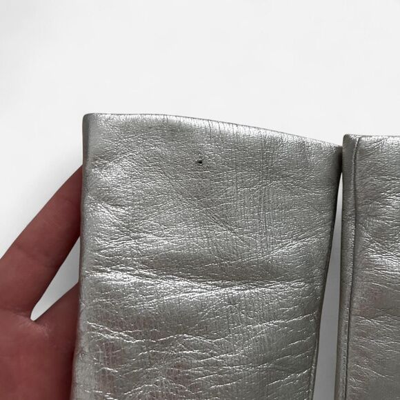 Cozycore Luxe Lands’ End Cashmere Touch-Screen Gloves Silver Leather Trim XS/S - Picture 5 of 6